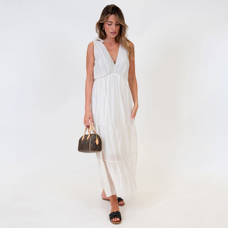 Renata | Vestido largo con lazos en los hombros