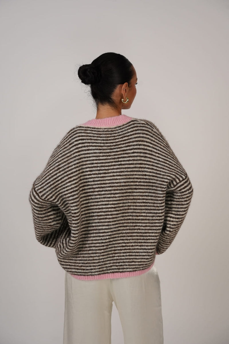 Gala | Jersey de rayas con detalles rosa