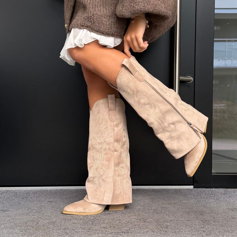 Selena | Bota alta western de punta fina