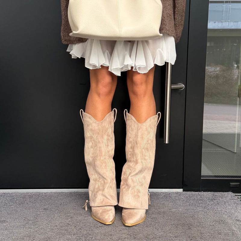Selena | Bota alta western de punta fina