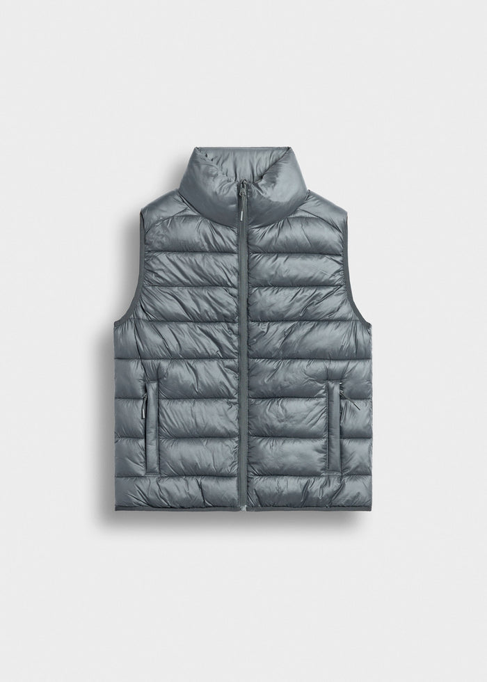 Chaleco Acolchado Ligero Bruno en gris, vista delantera