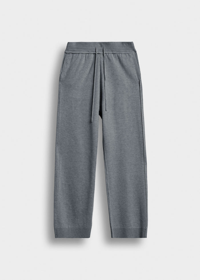 Pantalón de Punto Pierna Ancha Gonzalo en gris, vista delantera