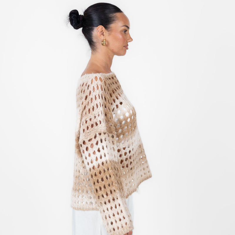 Celia | Jersey de punto calado degradado