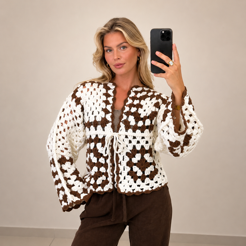 Mireia | Chaqueta de ganchillo bicolor