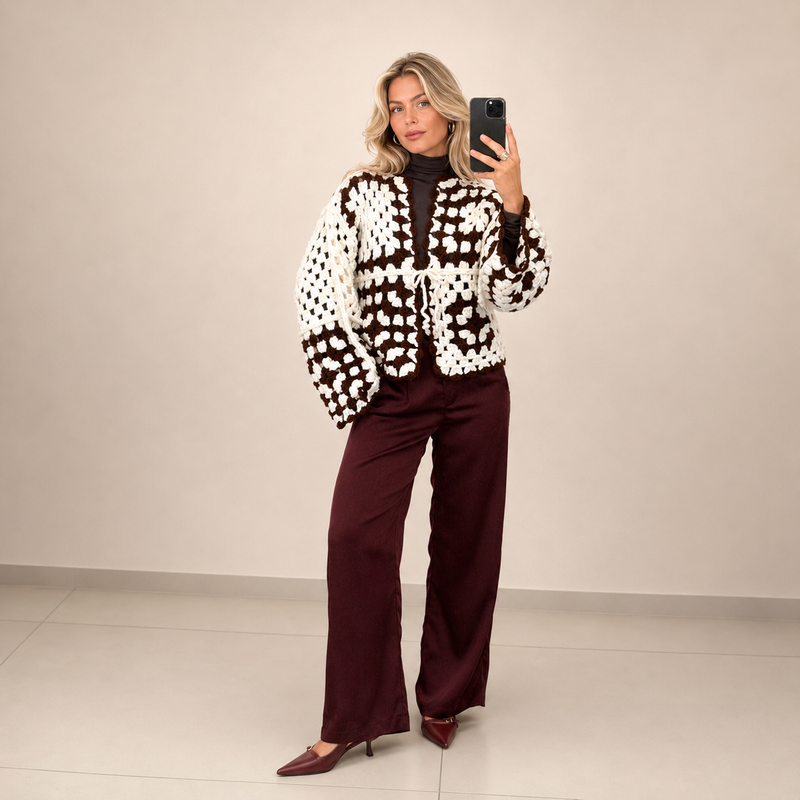 Mireia | Chaqueta de ganchillo bicolor