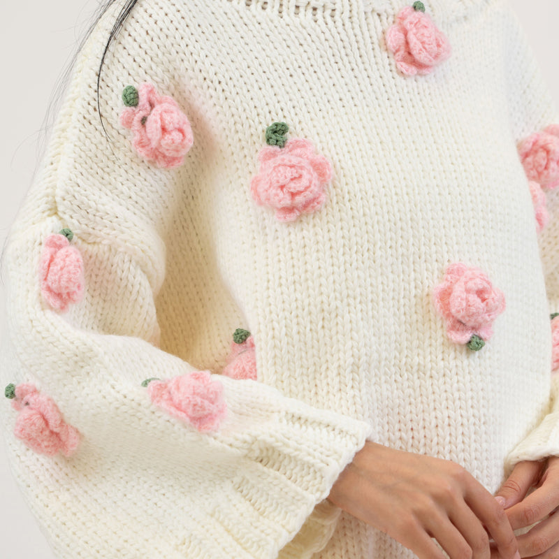 Camelia | Jersey con rosas en relieve