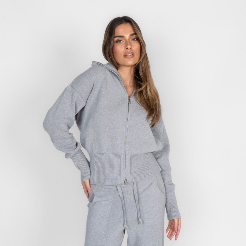 Ximena | Conjunto de cárdigan con cremallera y pantalón