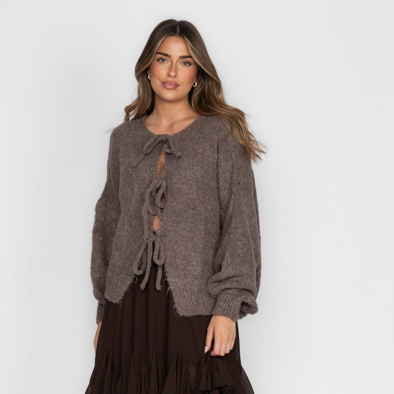 Noemí | Cárdigan oversize con lazos delanteros