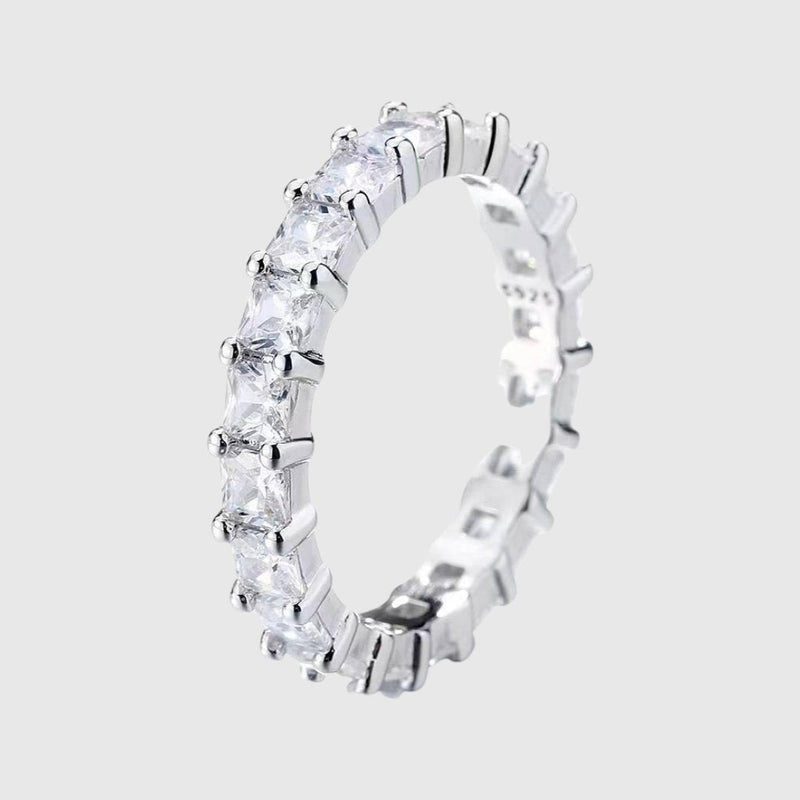 Josefa | Anillo alianza de piedras rectangulares en fila