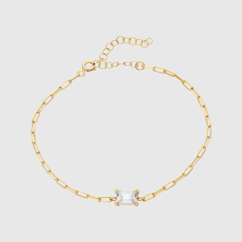 Fiona | Pulsera de eslabones con piedra rectangular