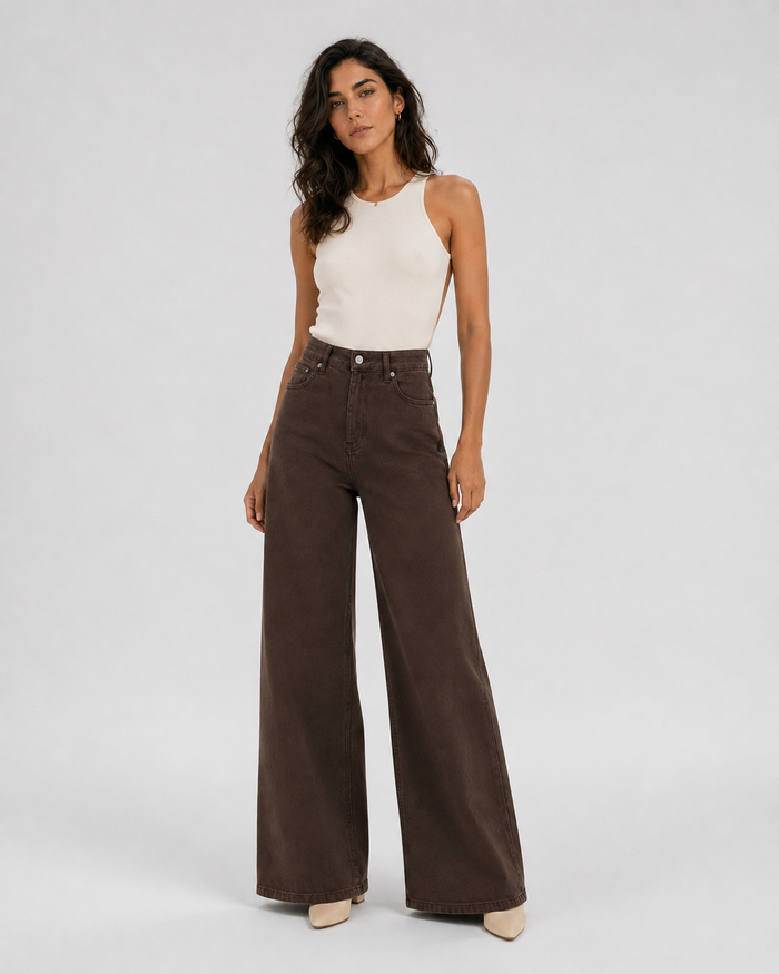 Pantalón Capri Wide Leg en modelo 1 - frontal