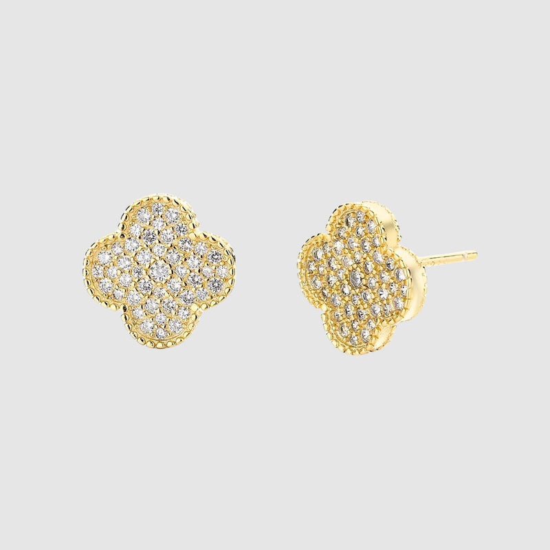 Melisa | Pendientes trébol de pedrería