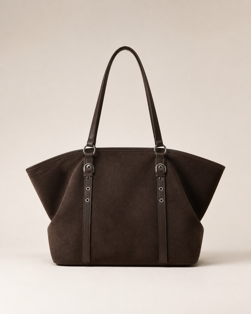 Bolso Tote Efecto Ante con Correas — producto