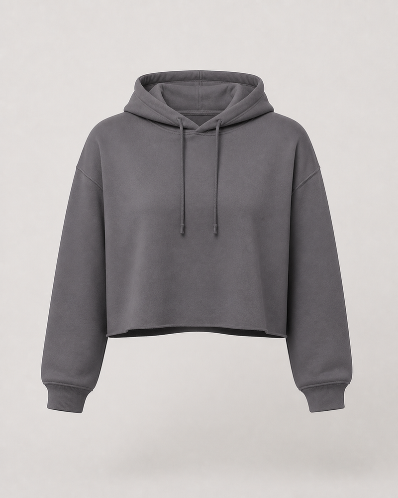 Sudadera Cropped en gris Storm — prenda vista de frente