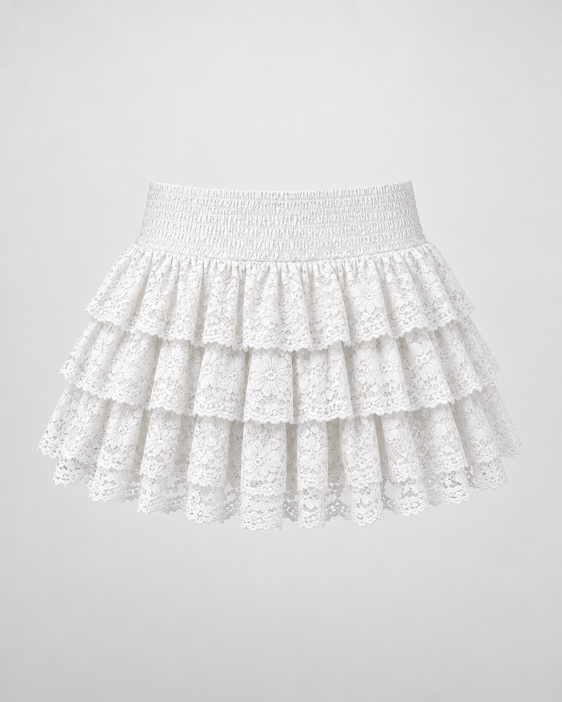 Falda Amelie Lace blanca — vista frontal