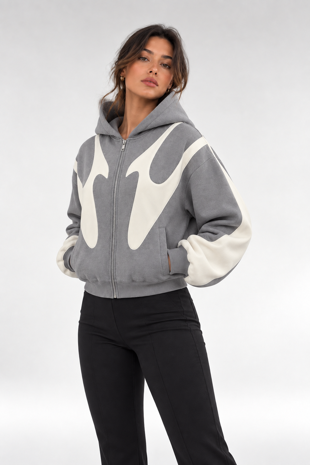Perla | Sudadera con capucha y cremallera