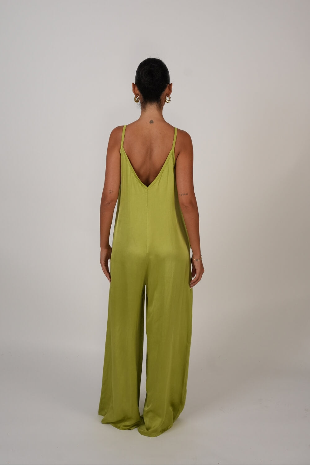 Maite | Mono largo satinado de tirantes