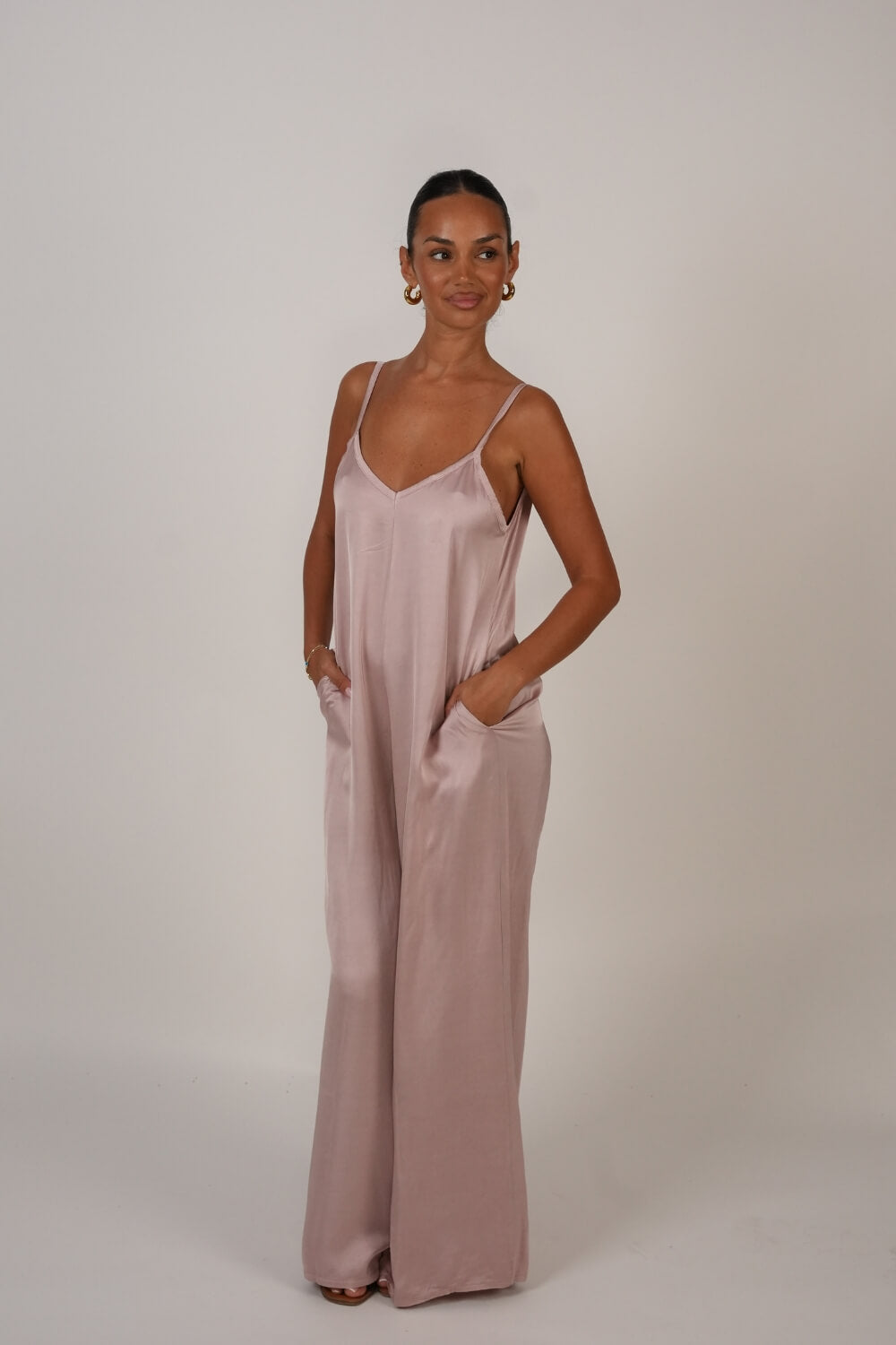 Maite | Mono largo satinado de tirantes