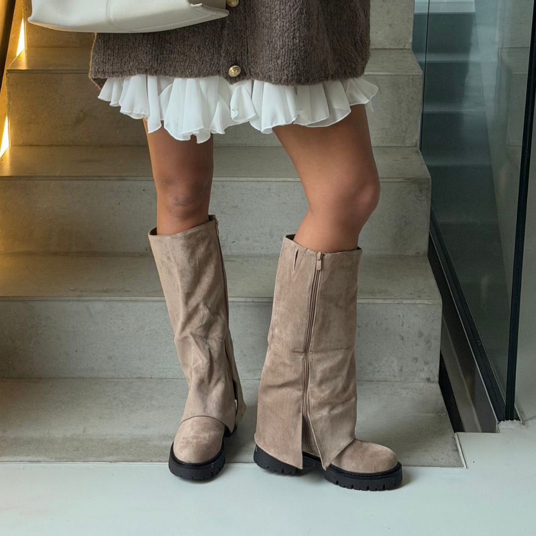 Dulce | Bota alta western con caña vuelta