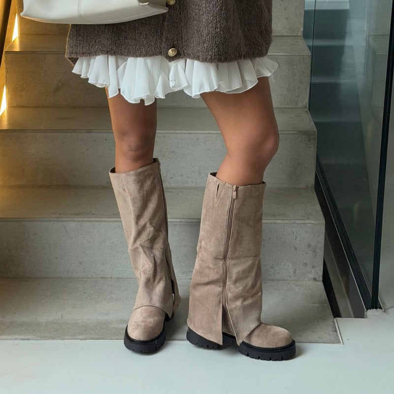 Dulce | Bota alta western con caña vuelta