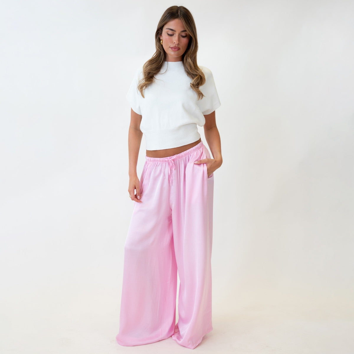 Leire | Pantalón satinado de pierna extra ancha