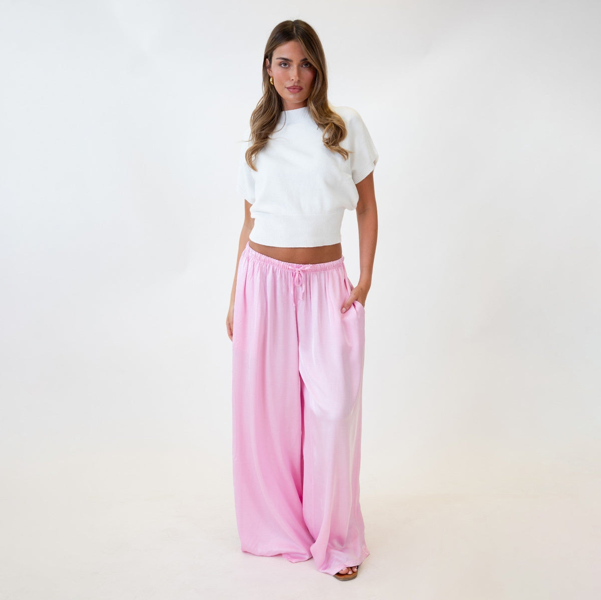Leire | Pantalón satinado de pierna extra ancha