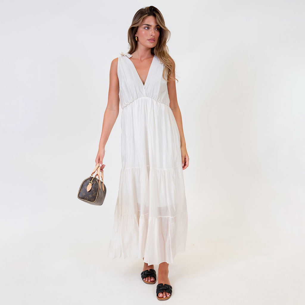 Renata | Vestido largo con lazos en los hombros