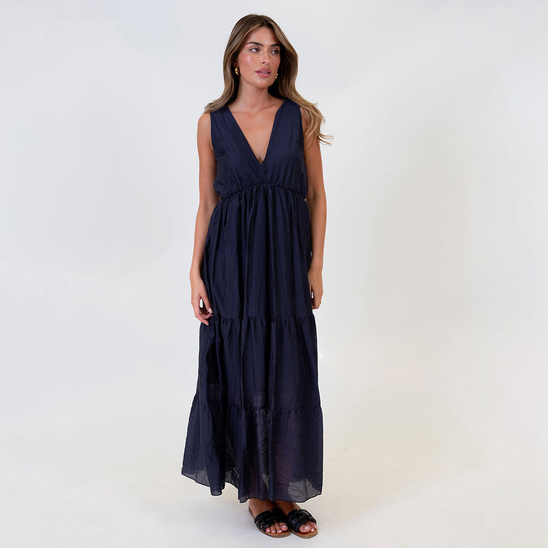 Renata | Vestido largo con lazos en los hombros