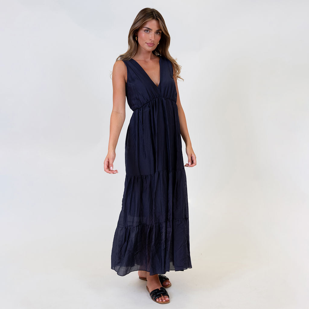 Renata | Vestido largo con lazos en los hombros