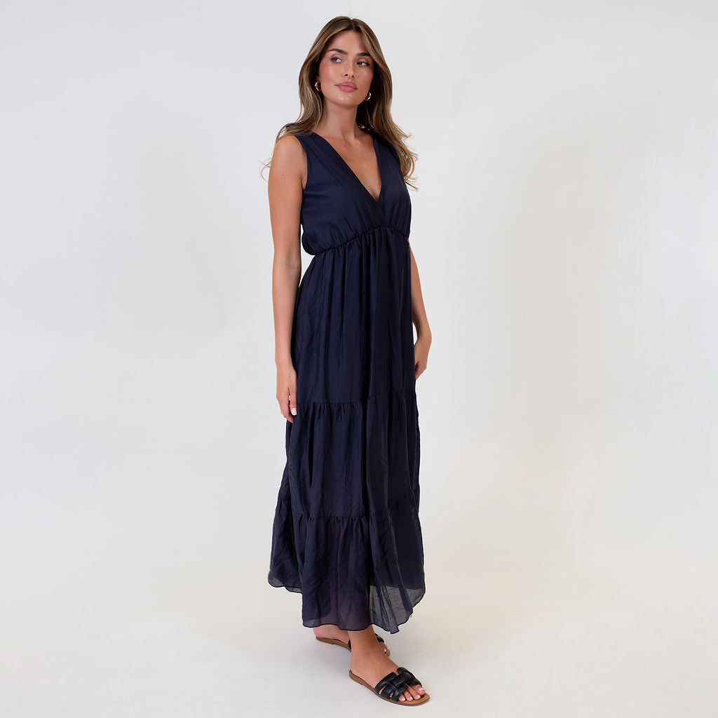 Renata | Vestido largo con lazos en los hombros