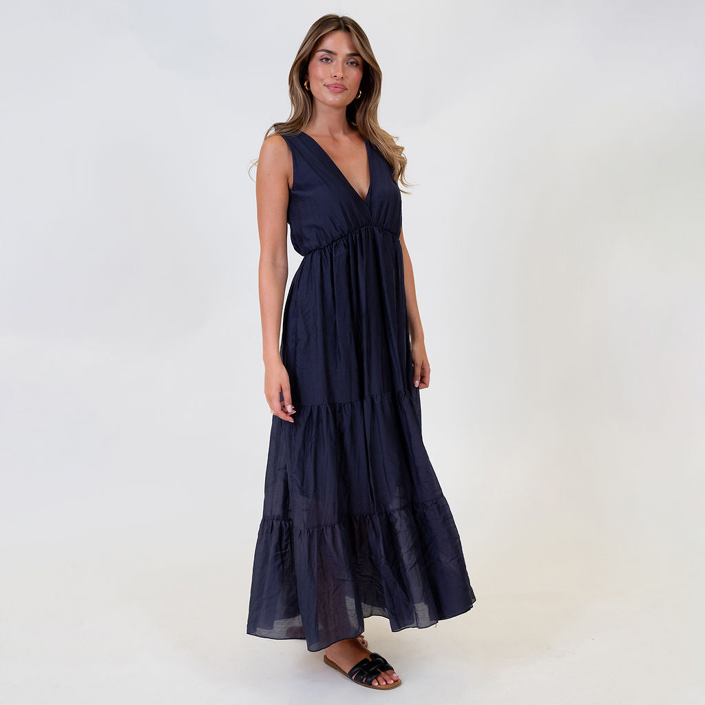 Renata | Vestido largo con lazos en los hombros