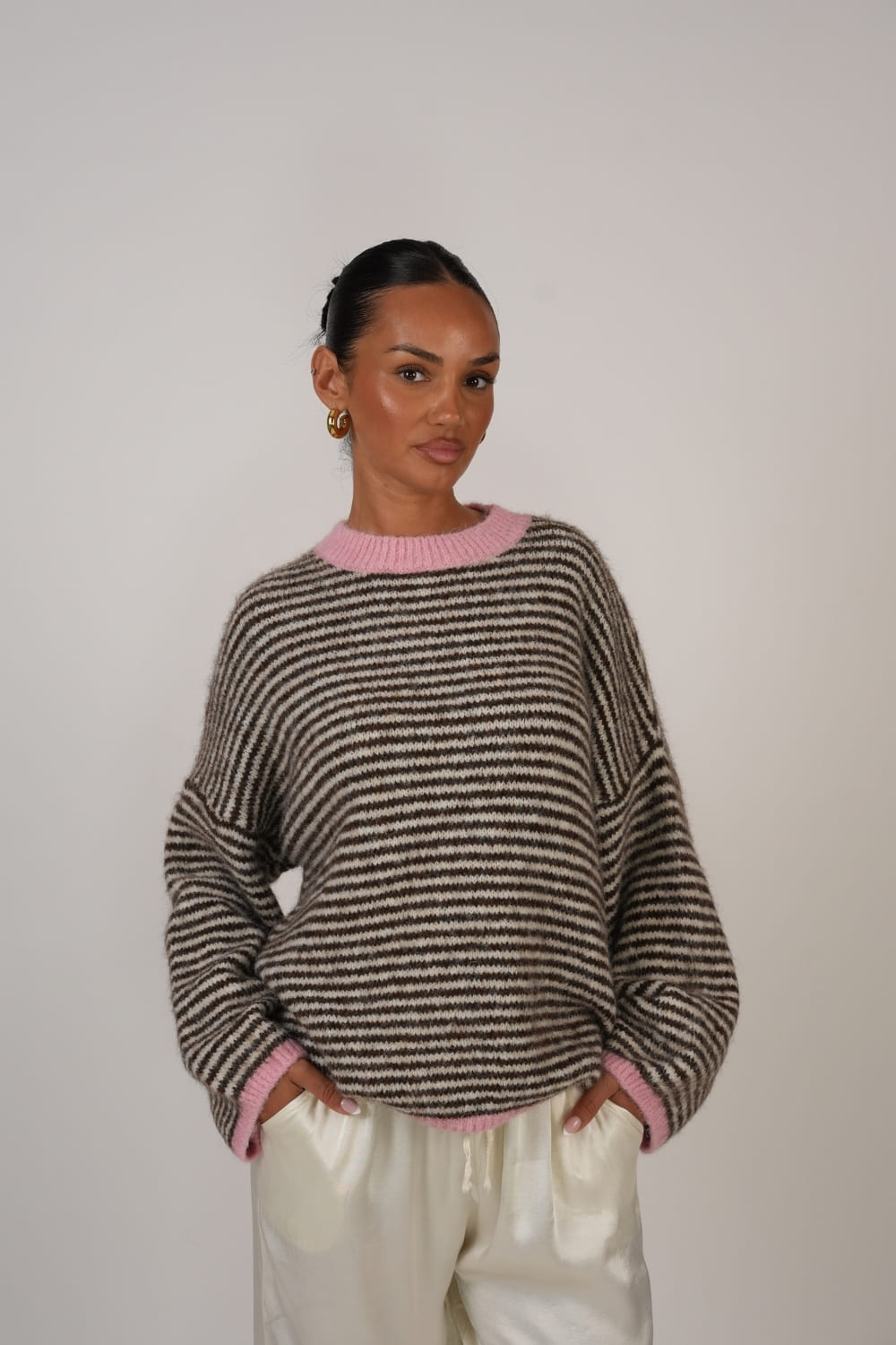 Gala | Jersey de rayas con detalles rosa