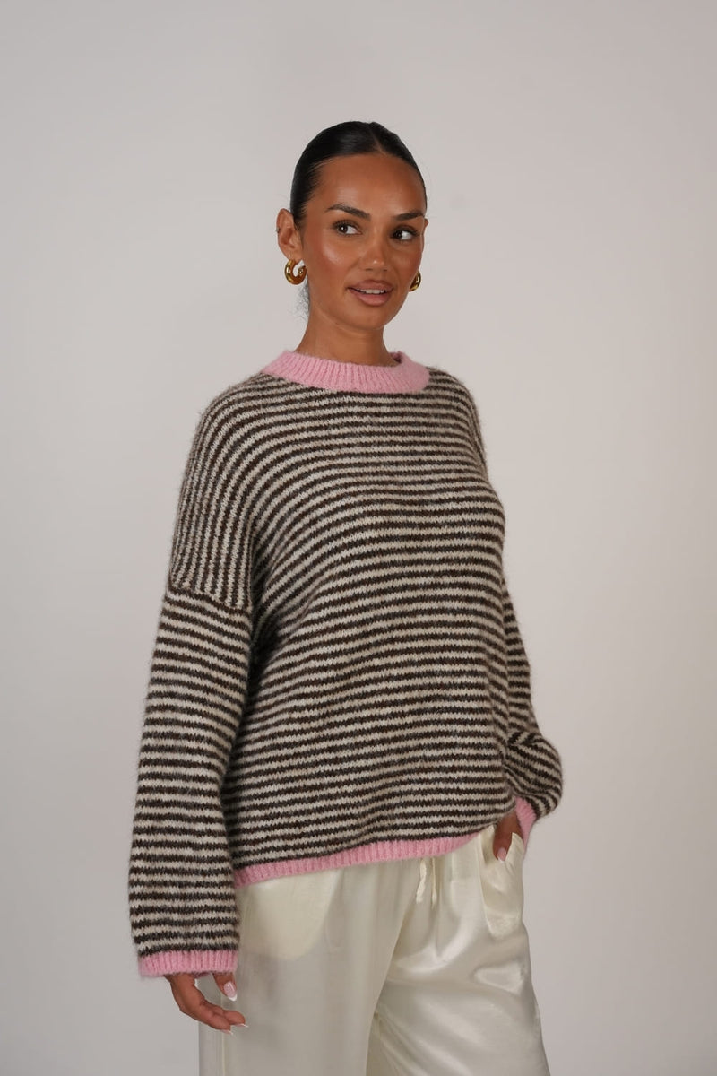 Gala | Jersey de rayas con detalles rosa