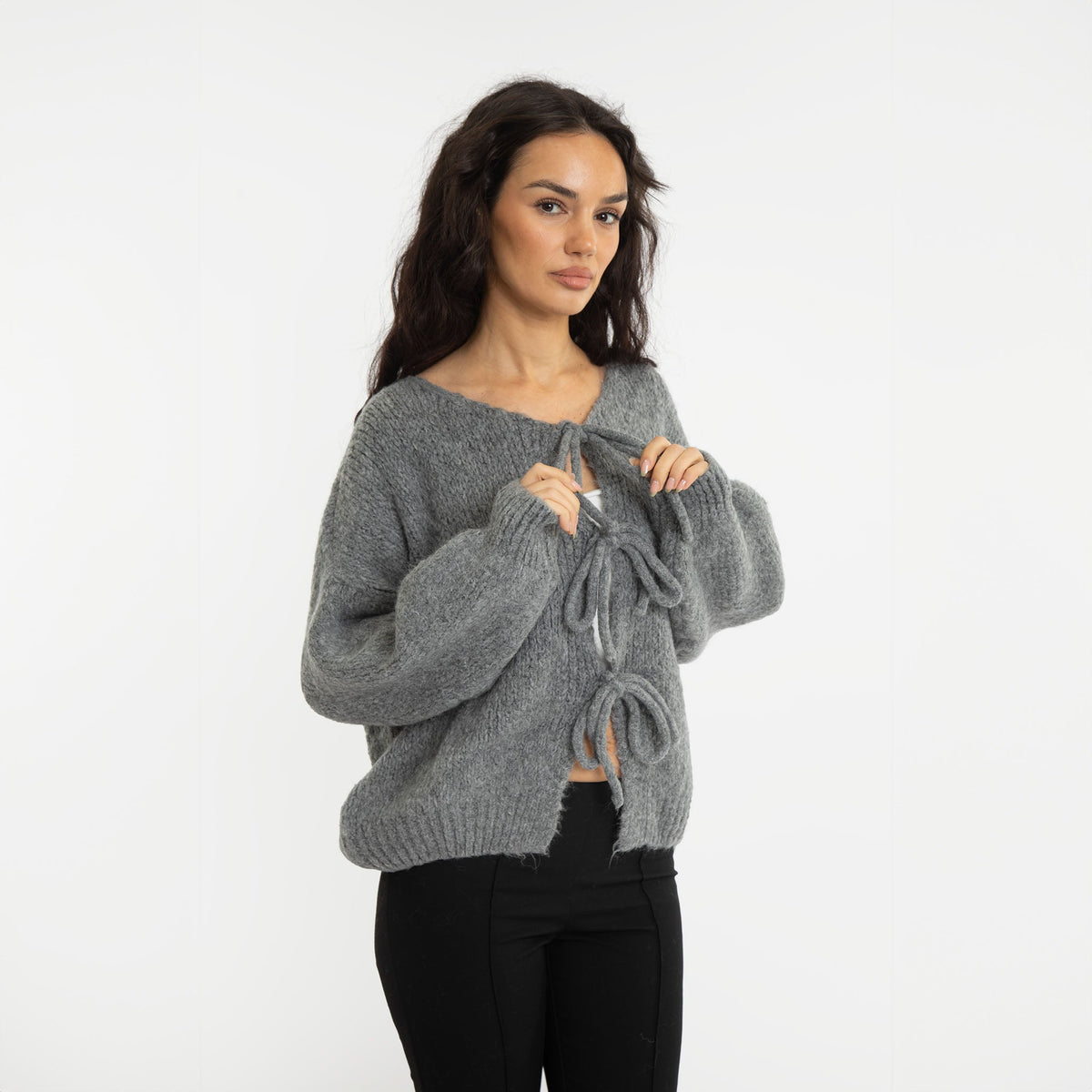 Noemí | Cárdigan oversize con lazos delanteros