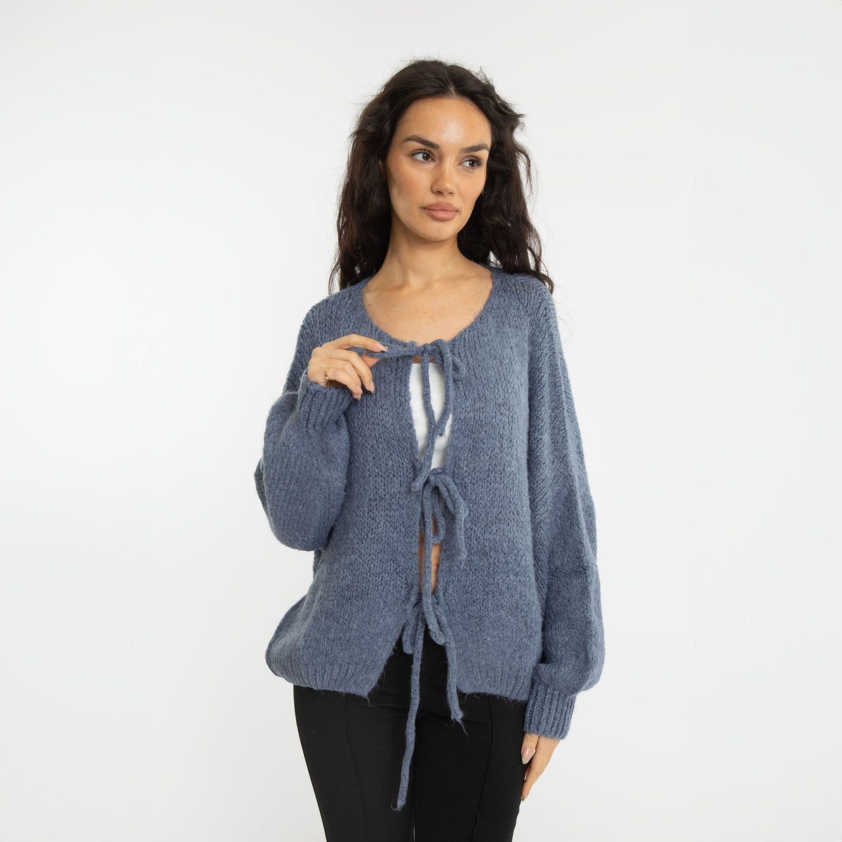 Noemí | Cárdigan oversize con lazos delanteros