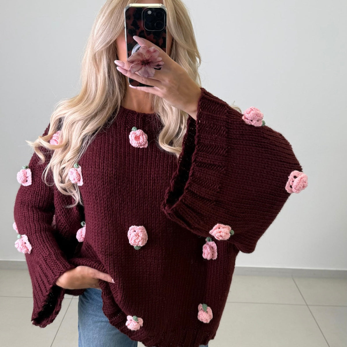 Camelia | Jersey con rosas en relieve