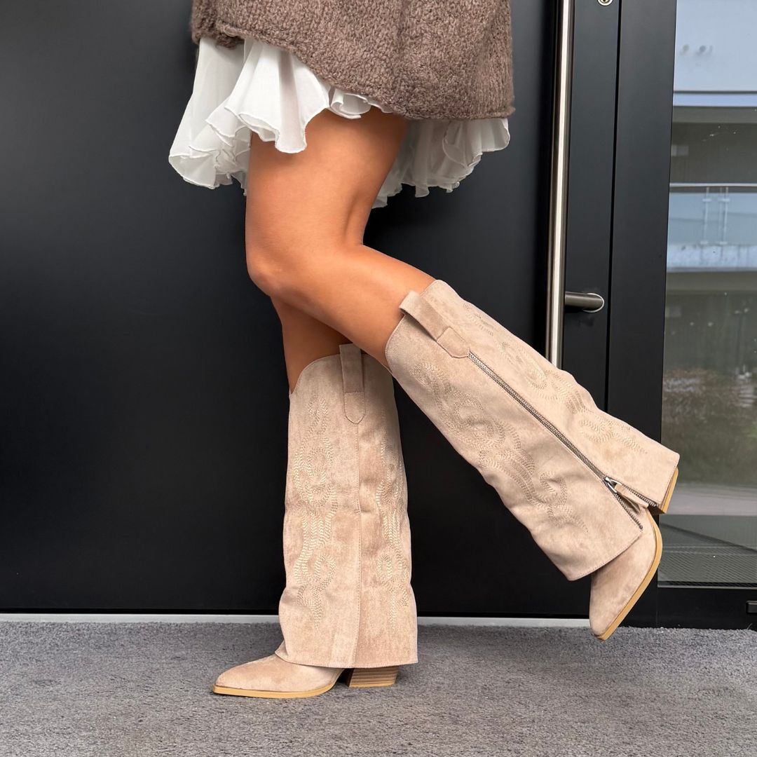 Selena | Bota alta western de punta fina