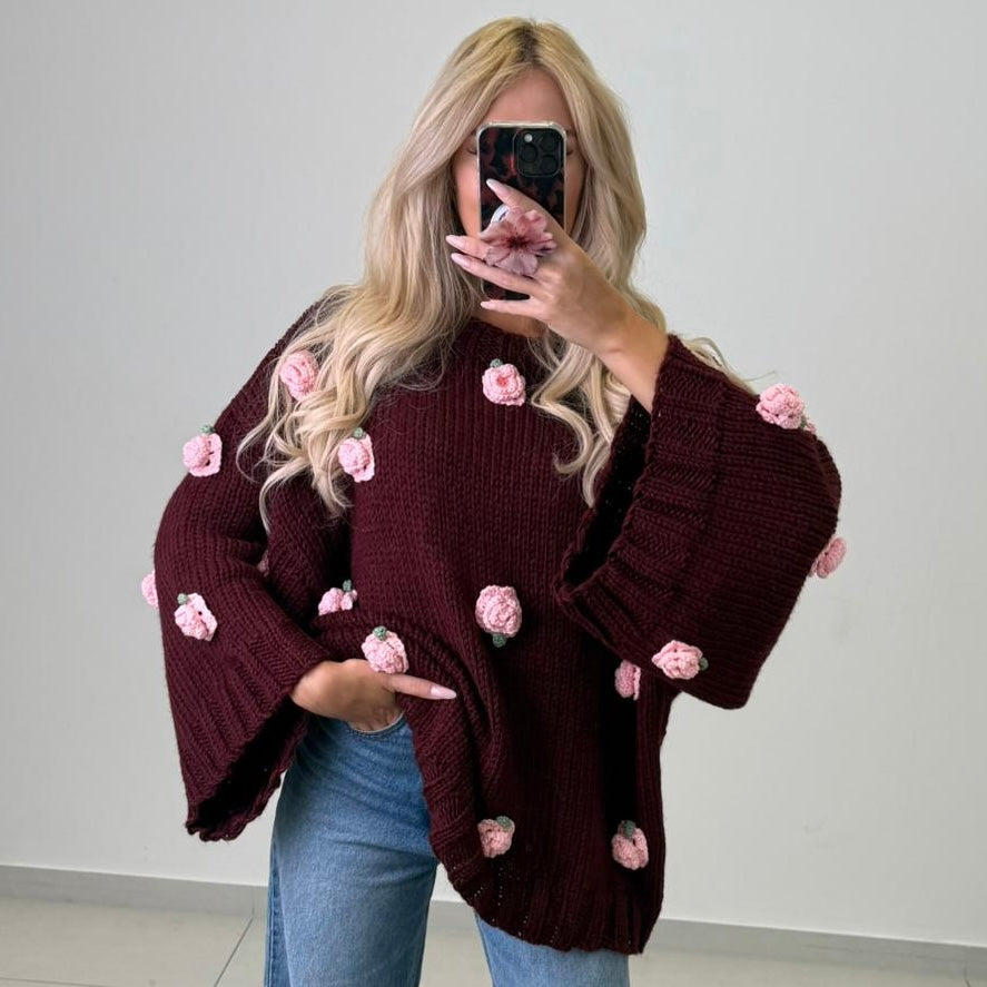 Camelia | Jersey con rosas en relieve