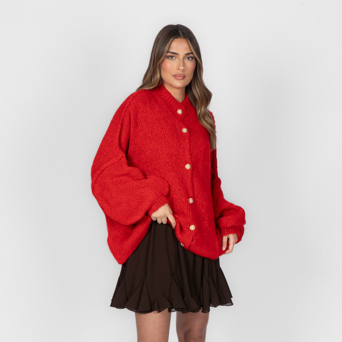 Erika | Cárdigan oversize con botones dorados