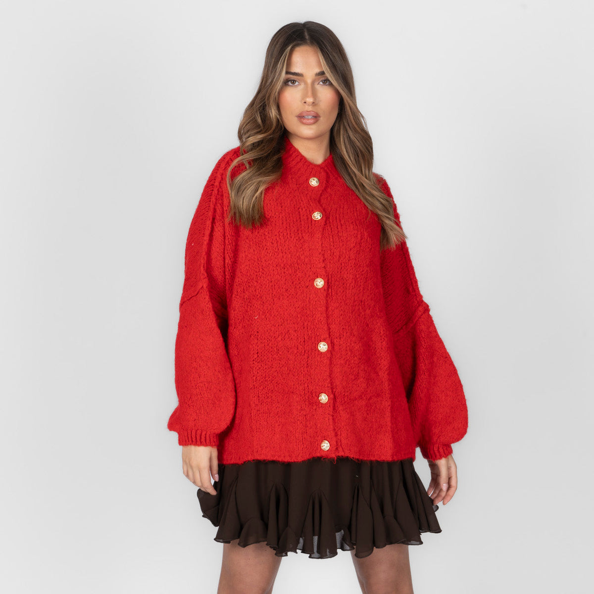Erika | Cárdigan oversize con botones dorados