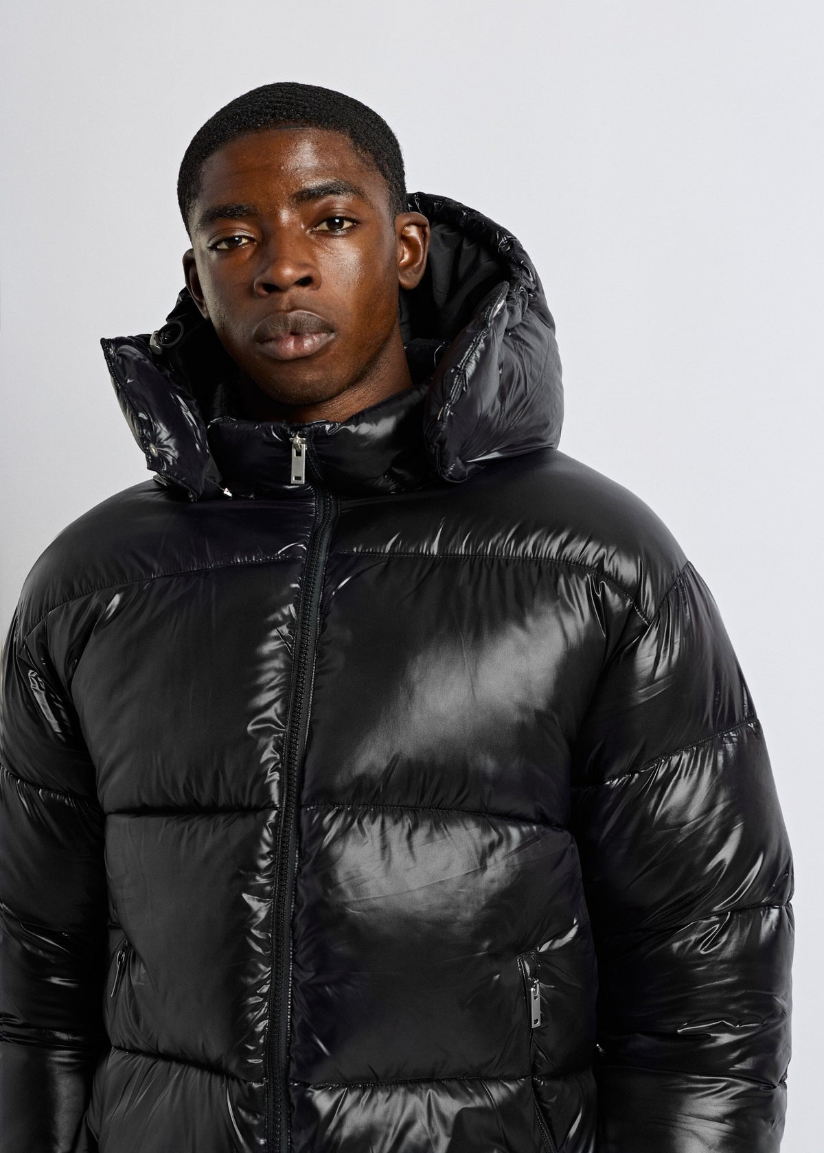 Chaqueta Acolchada Capucha Desmontable Iker en negro brillante, foto 5