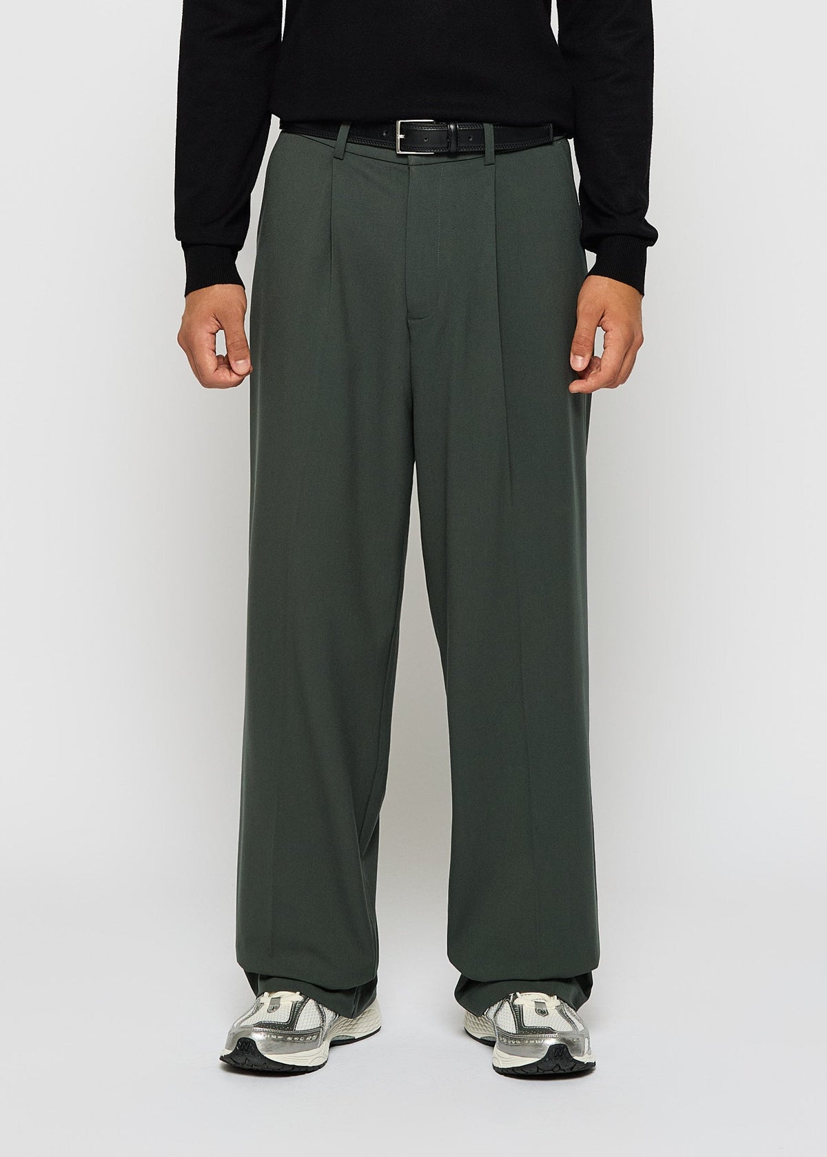 Pantalón de Vestir Pierna Ancha Javier en gris oliva, foto 4