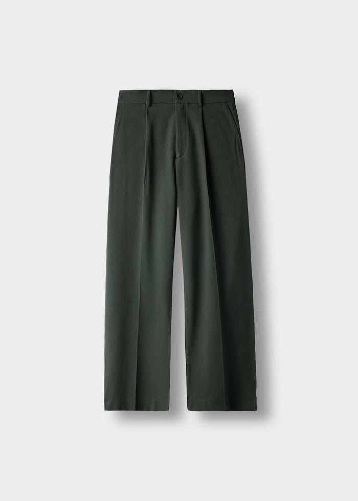 Pantalón de Vestir Pierna Ancha Javier en gris oliva, vista delantera
