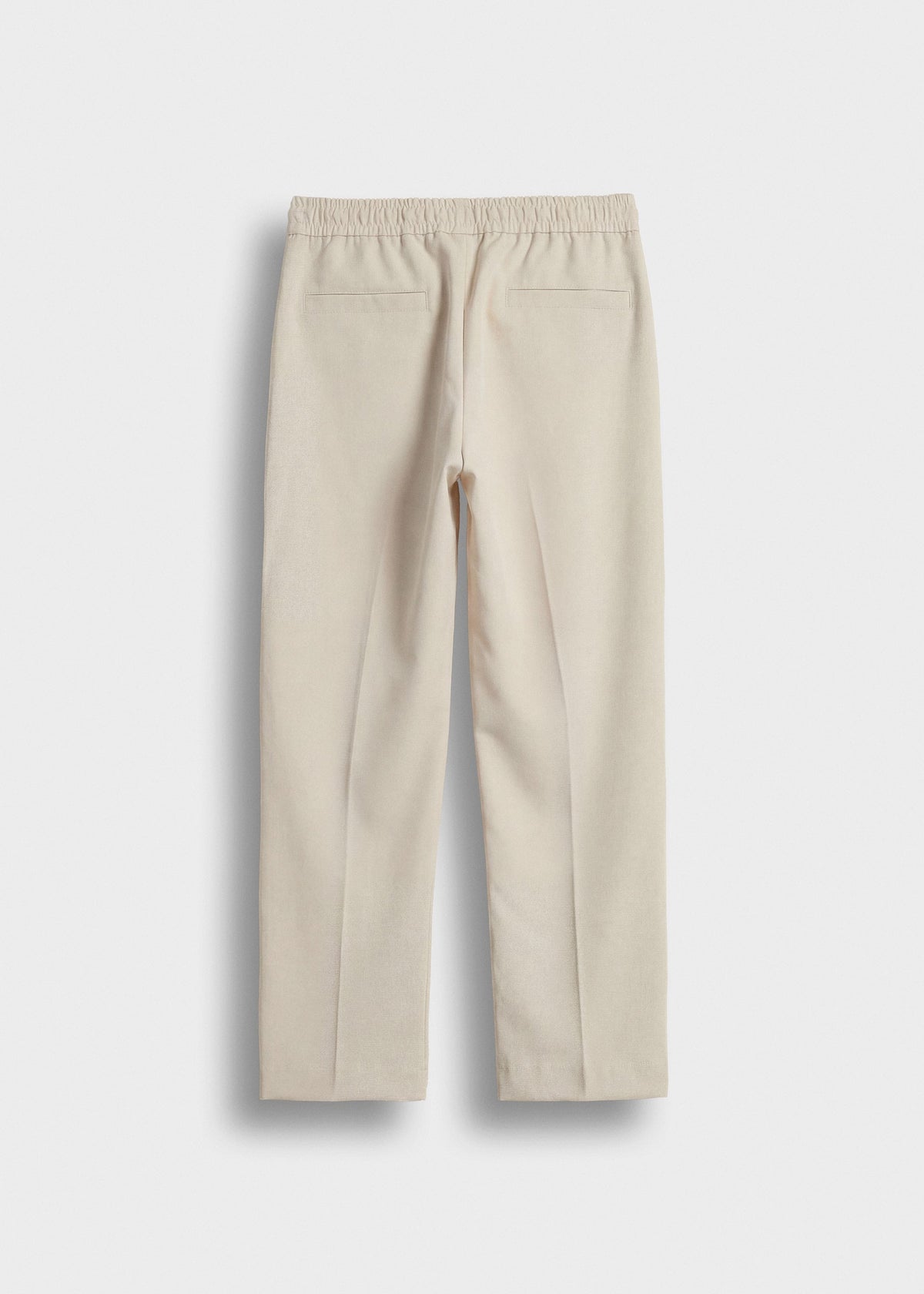 Pantalón Cintura Elástica Sergio en beige, vista trasera