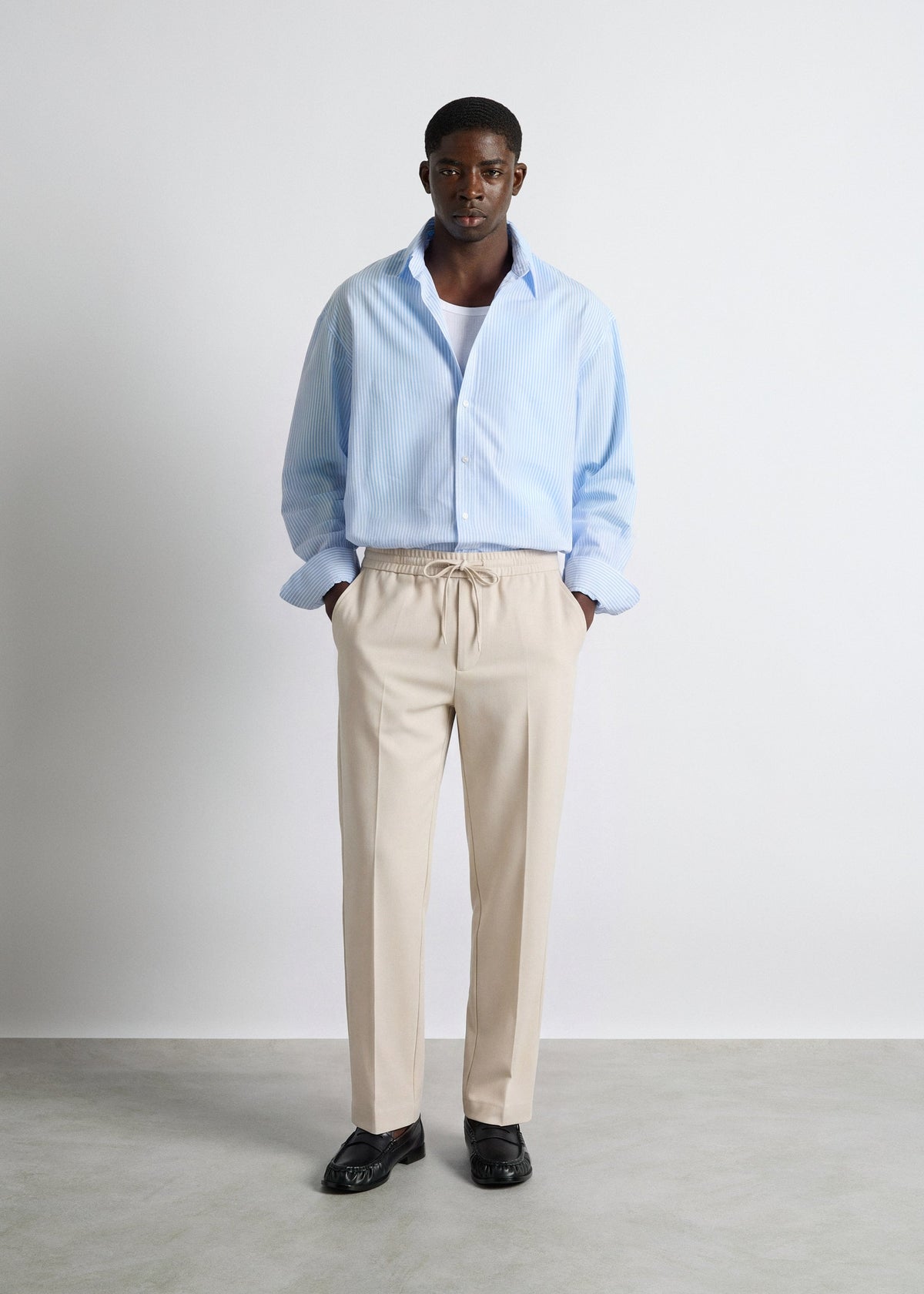 Pantalón Cintura Elástica Sergio en beige, foto 4