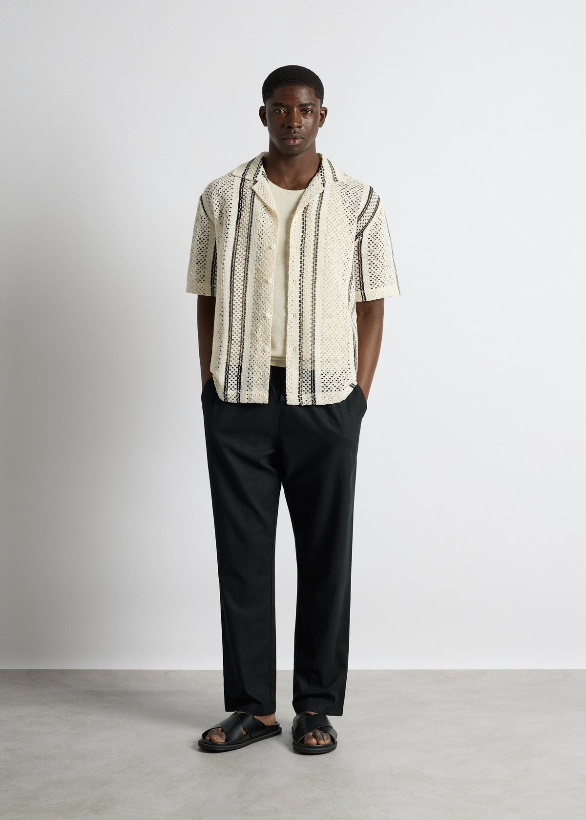Pantalón de Lino Cordón Marcos en negro, foto 4