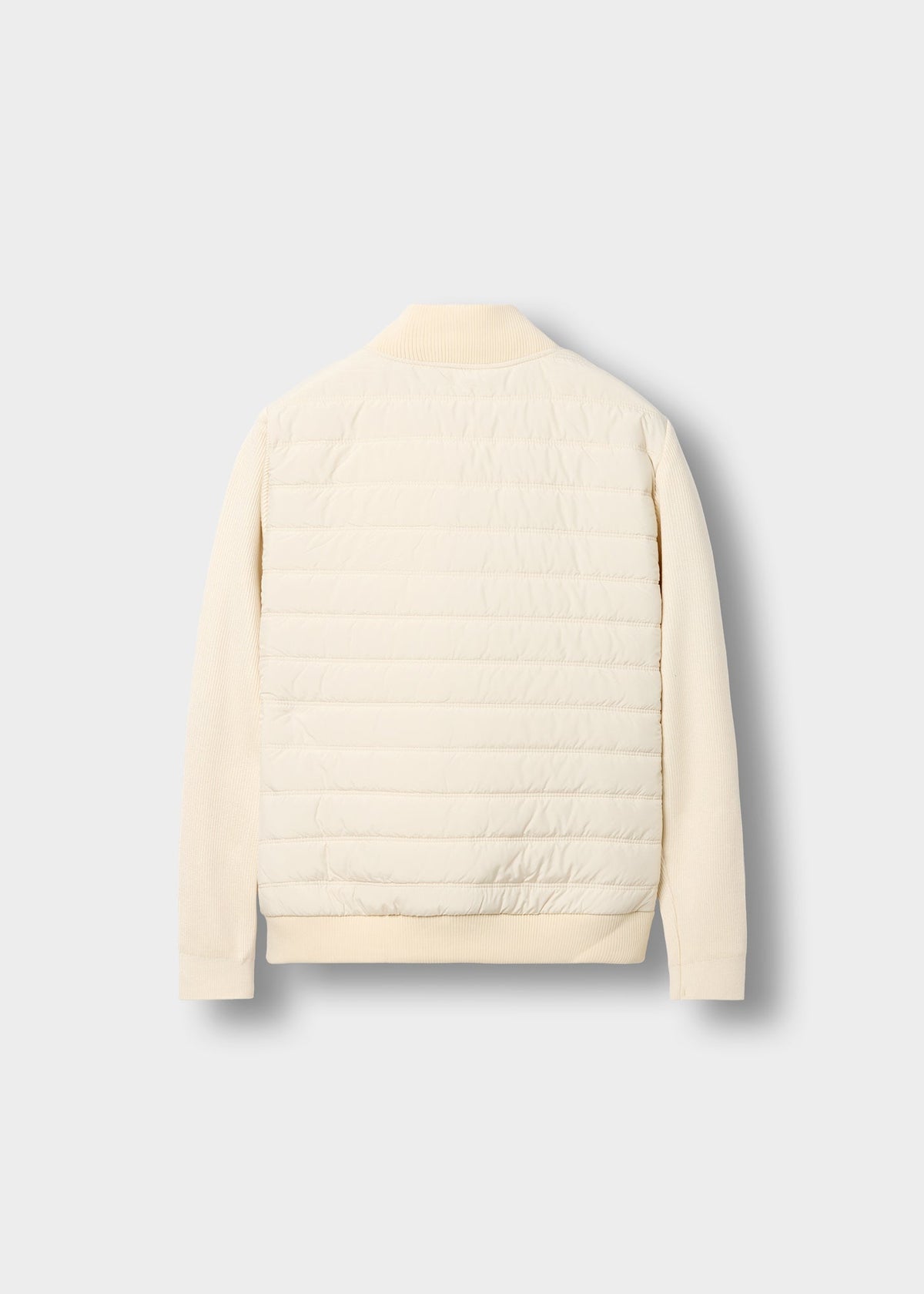 Chaqueta Acolchada Mangas de Punto Hugo en crudo, vista trasera