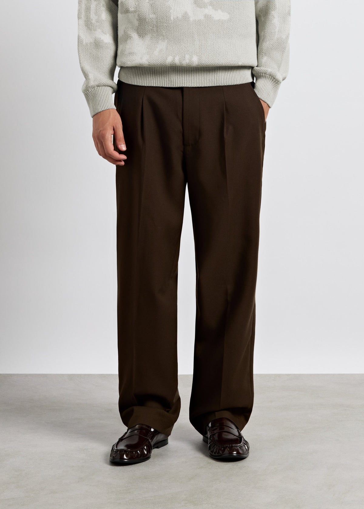 Pantalón de Vestir Recto Diego en chocolate, foto 3