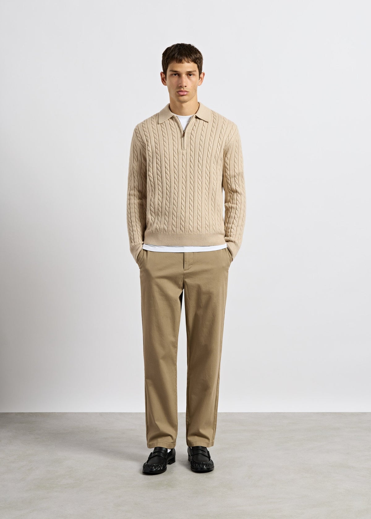Pantalón Chino Regular Tomás en beige arena, foto 4