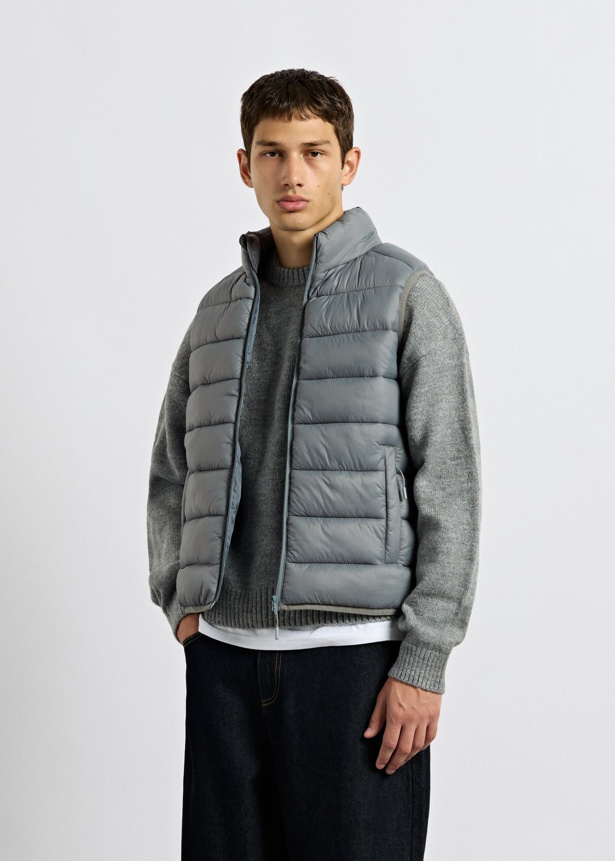 Chaleco Acolchado Ligero Bruno en gris, foto 3
